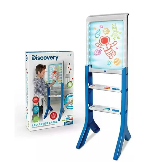 LED Artist Easel with Removable Glow-in-the-Dark Portable Tablet